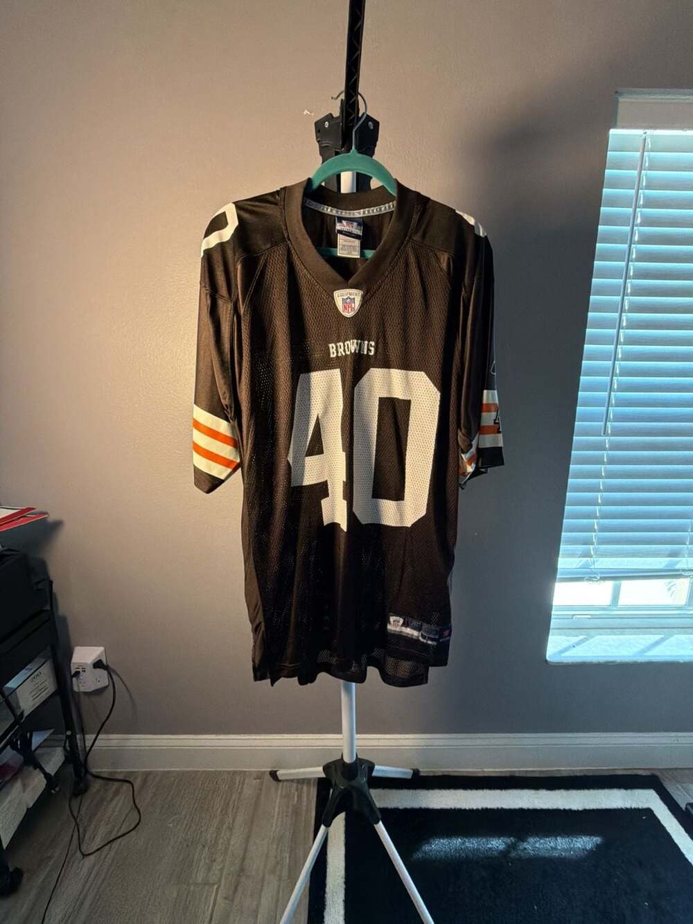 Reebok NFL Equipment Cleveland Browns #40 Jersey Brown Size L